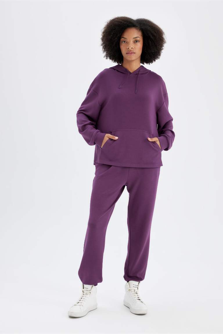 DeFactoFit Sporcu Jogger Eşofman Altı Standart Fit Modal Çift Cepli Basic Düz