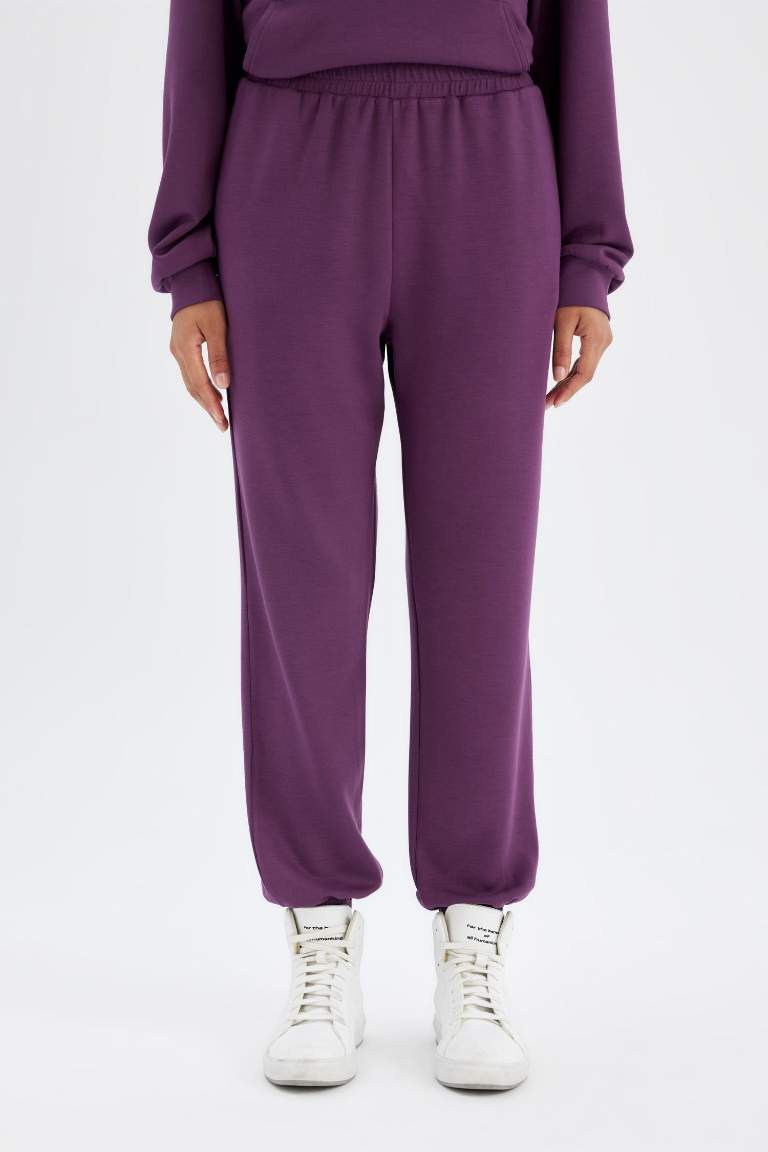 DeFactoFit Sporcu Jogger Eşofman Altı Standart Fit Modal Çift Cepli Basic Düz