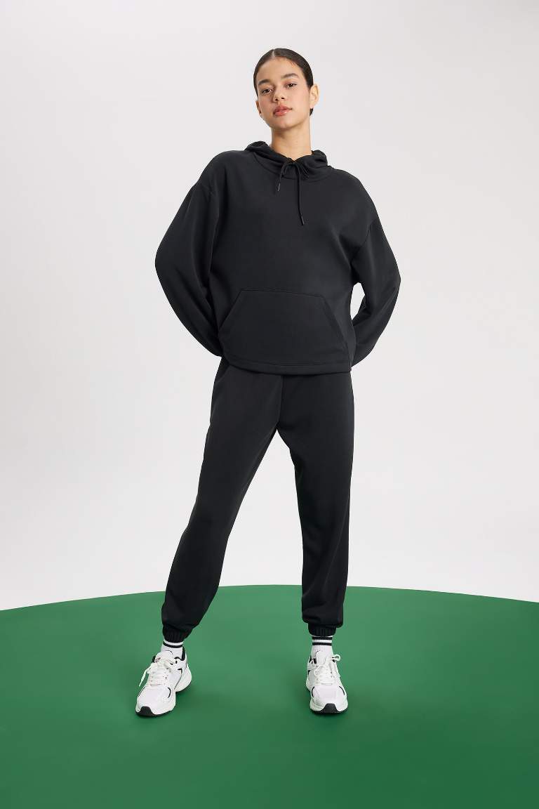 DeFactoFit Sporcu Jogger Eşofman Altı Standart Fit Modal Çift Cepli Basic Düz