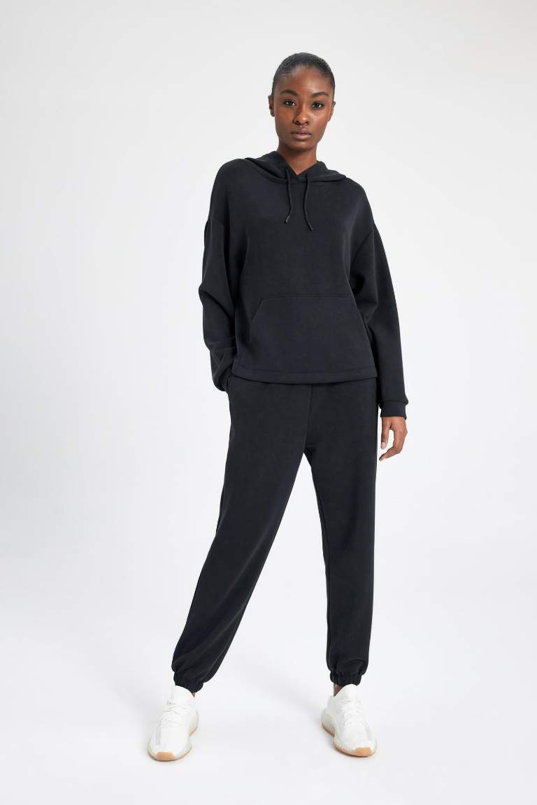 DeFactoFit Sporcu Jogger Eşofman Altı Standart Fit Modal Çift Cepli Basic Düz