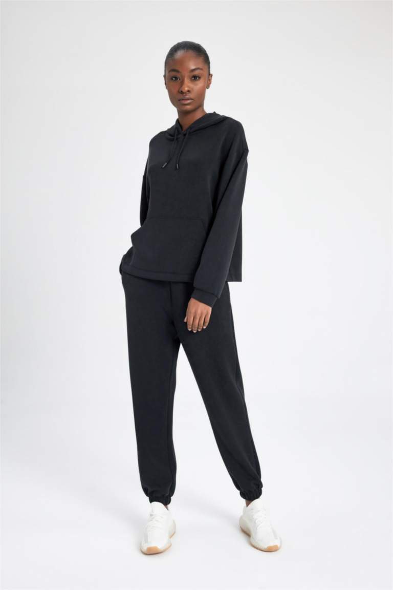 DeFactoFit Sporcu Jogger Eşofman Altı Standart Fit Modal Çift Cepli Basic Düz