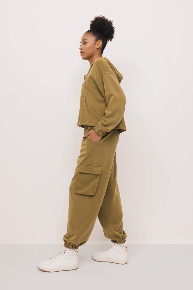 DeFactoFit Oversize Fit Modal Cargo Jogger Sweatpants