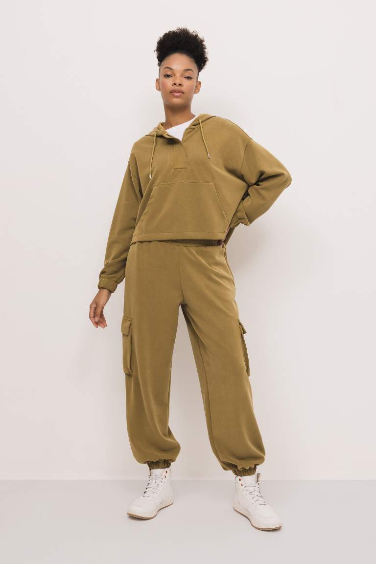 DeFactoFit Oversize Fit Modal Cargo Jogger Sweatpants