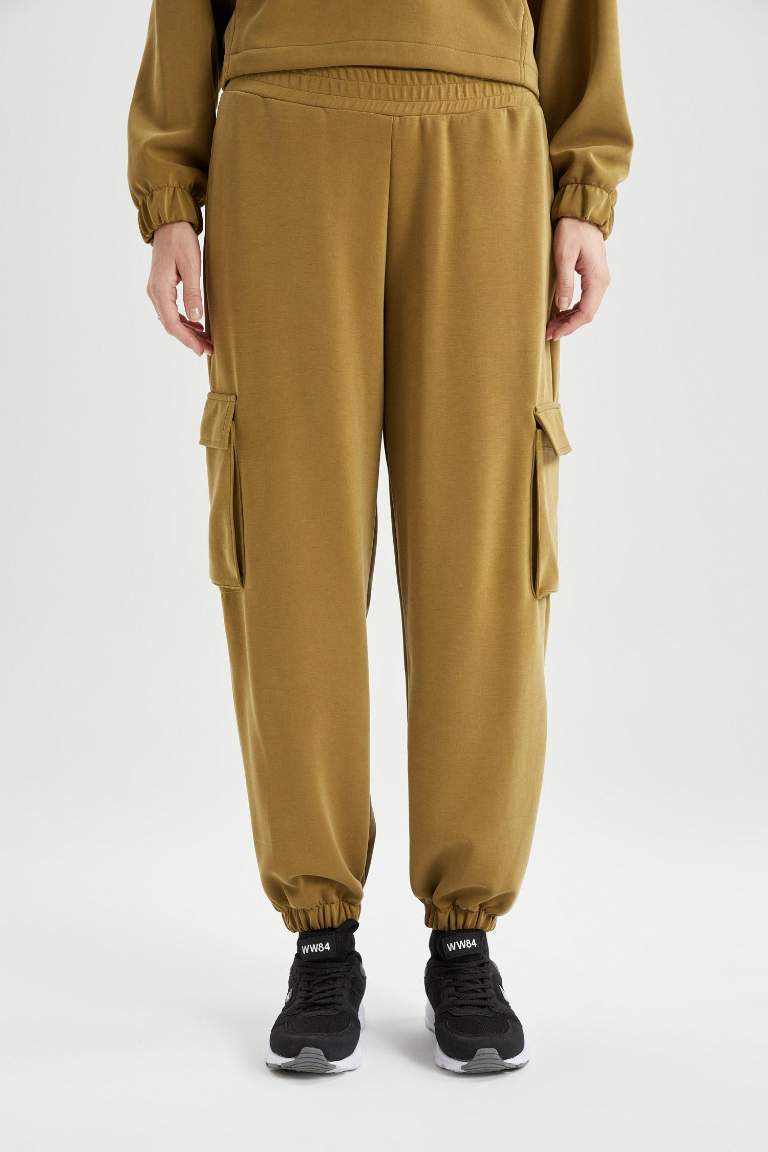 DeFactoFit Oversize Fit Modal Cargo Jogger Sweatpants