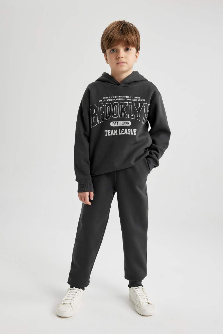 Erkek Çocuk Kapüşonlu Sweatshirt Eşofman Altı 2'li Takım