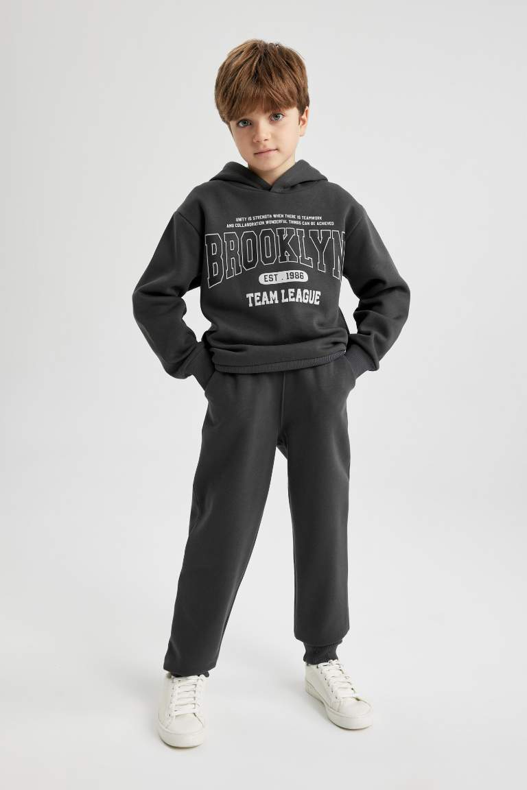 Erkek Çocuk Kapüşonlu Sweatshirt Eşofman Altı 2'li Takım