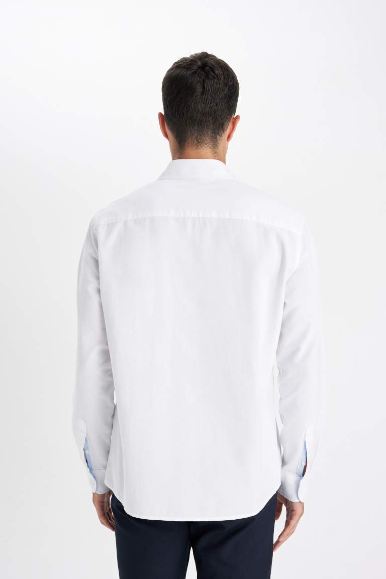 Regular Fit Oxford Basi Long Sleeve White Shirt