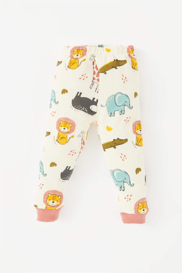 Baby Boy Safari Printed Long Sleeve Pajama Set