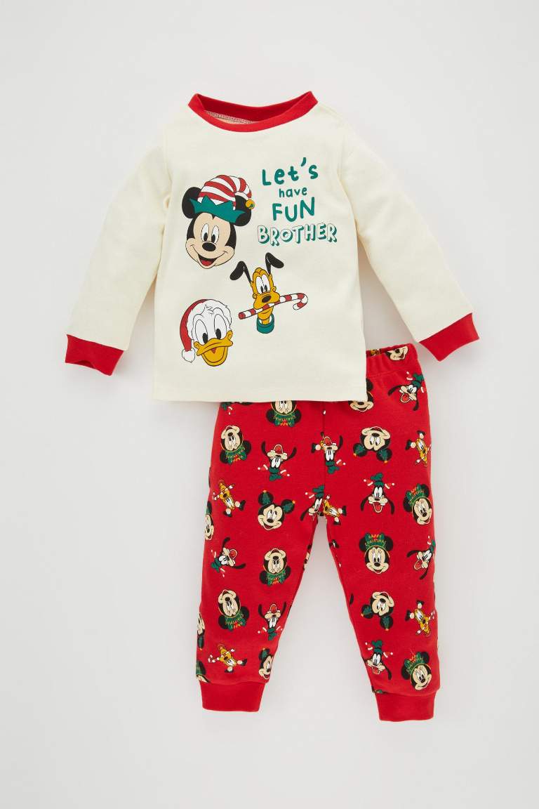 Pyjama de Noël à Manches Longues imprimé Disney Mickey & Minnie Pour Bébé Garçon