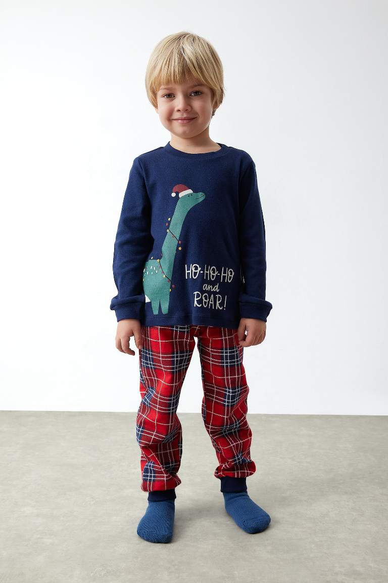 Baby Boy Christmas Themed Flannel 2 Piece Pajama Set