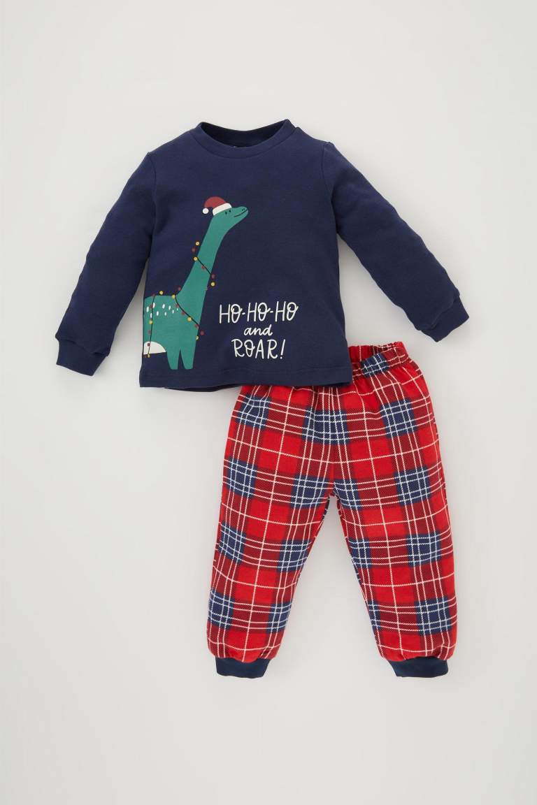 Baby Boy Christmas Themed Flannel 2 Piece Pajama Set