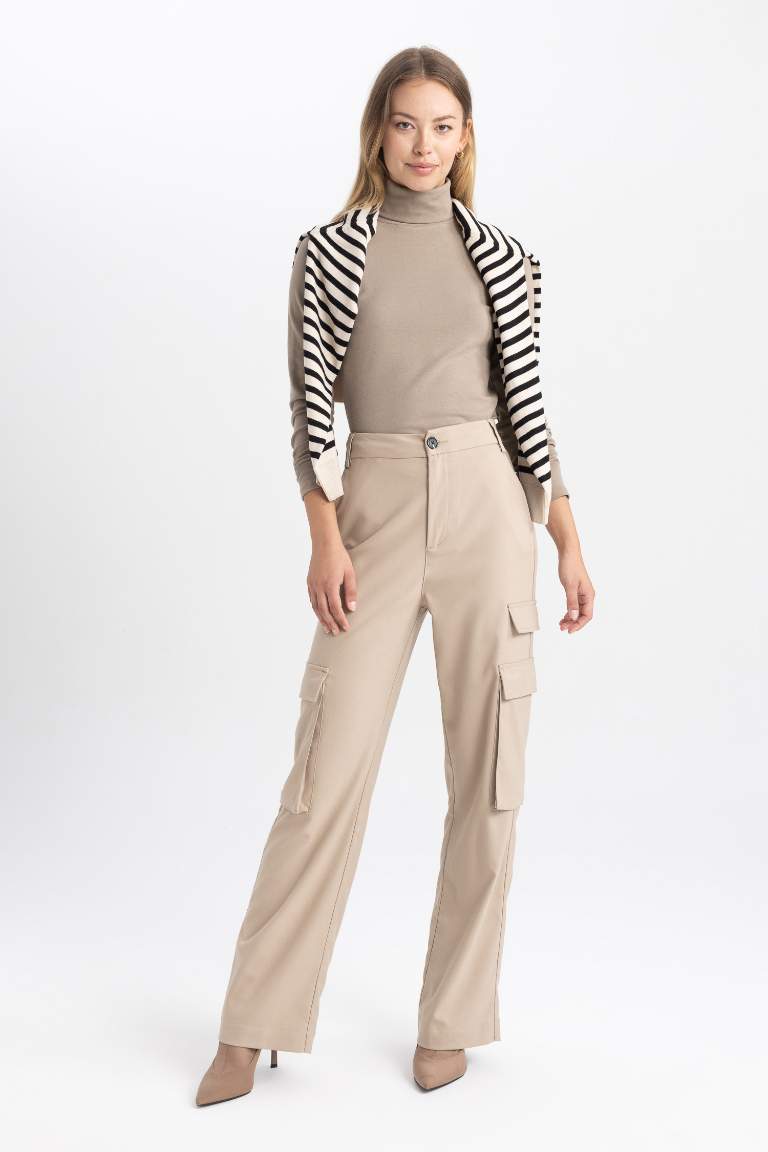 Slim Fit Dar Kesim Balıkçı Yaka Uzun Kollu Tişört