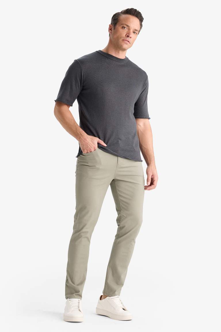 Slim Fit Super Skinny Hem Trousers