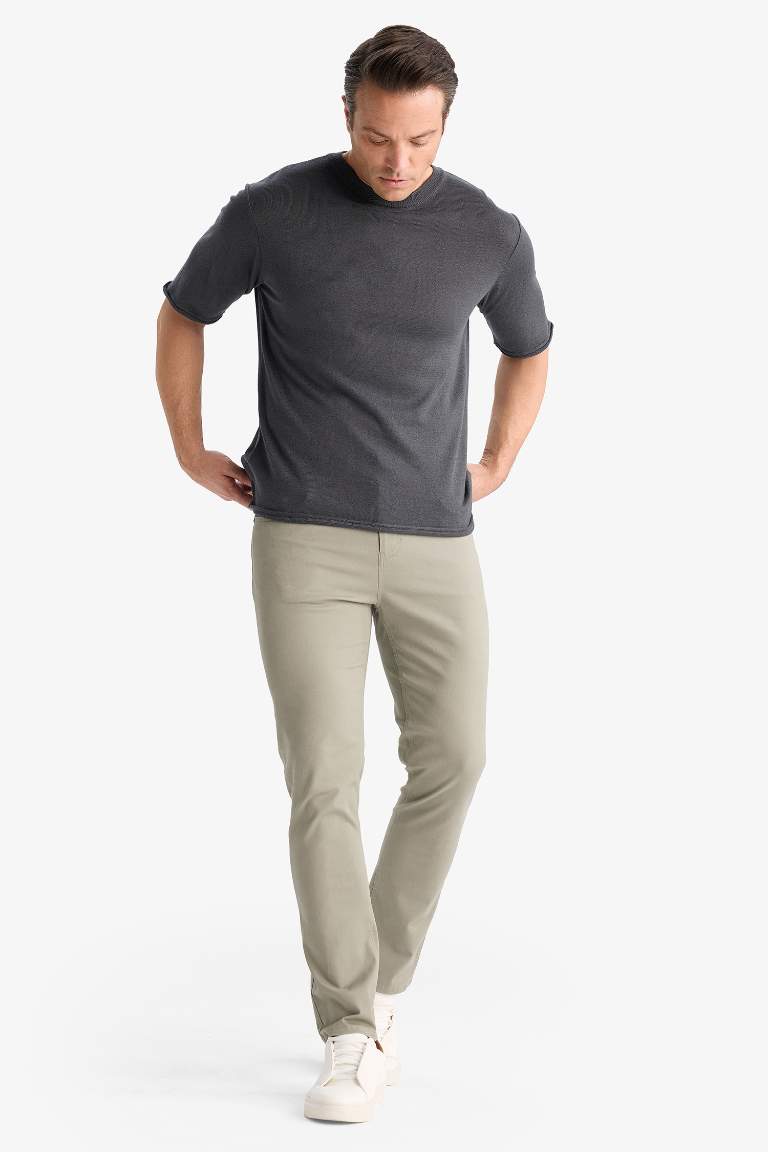 Slim Fit Super Skinny Hem Trousers