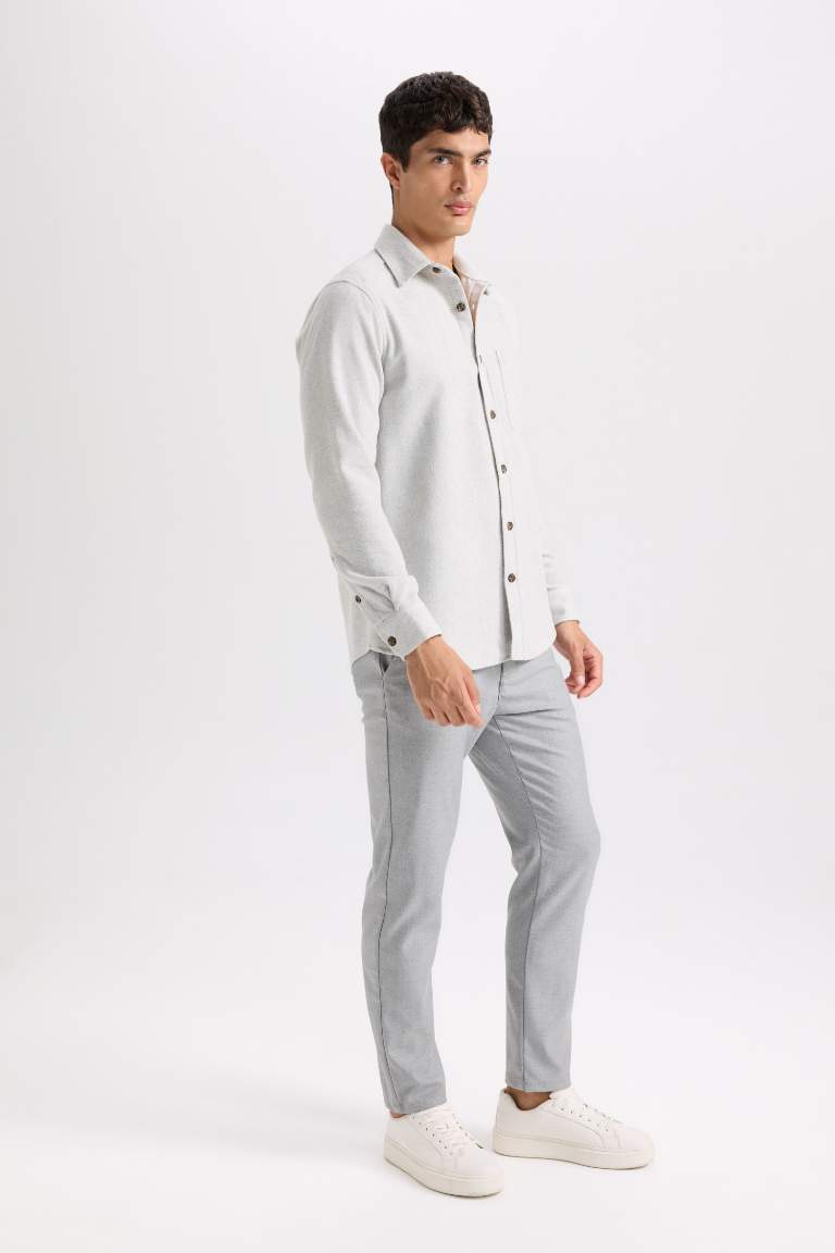 Slim Fit Skinny Leg Basic Pocket Twill Chino Pants