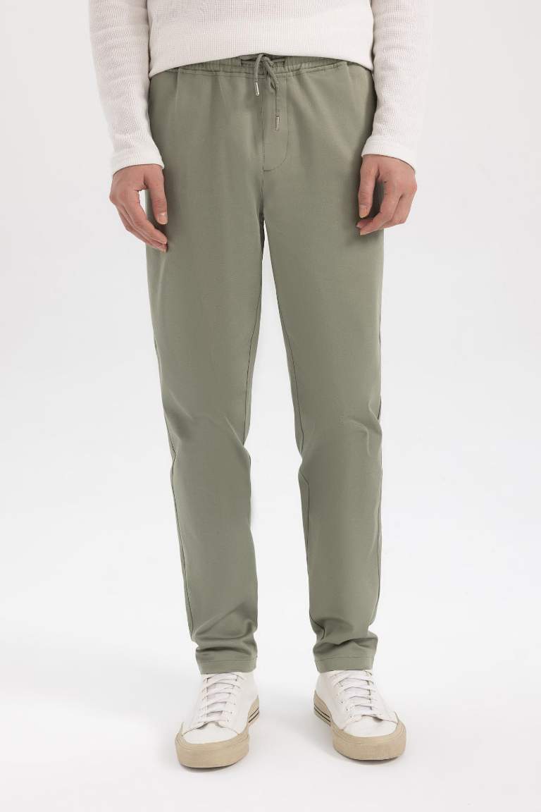 Jogger Pantolon Cepli Basic Düz Modal Dar Paça