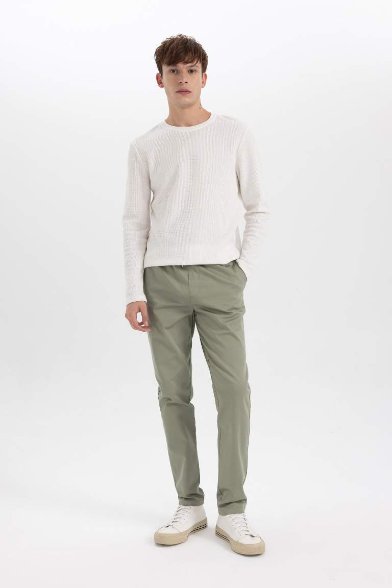 Jogger Pantolon Cepli Basic Düz Modal Dar Paça