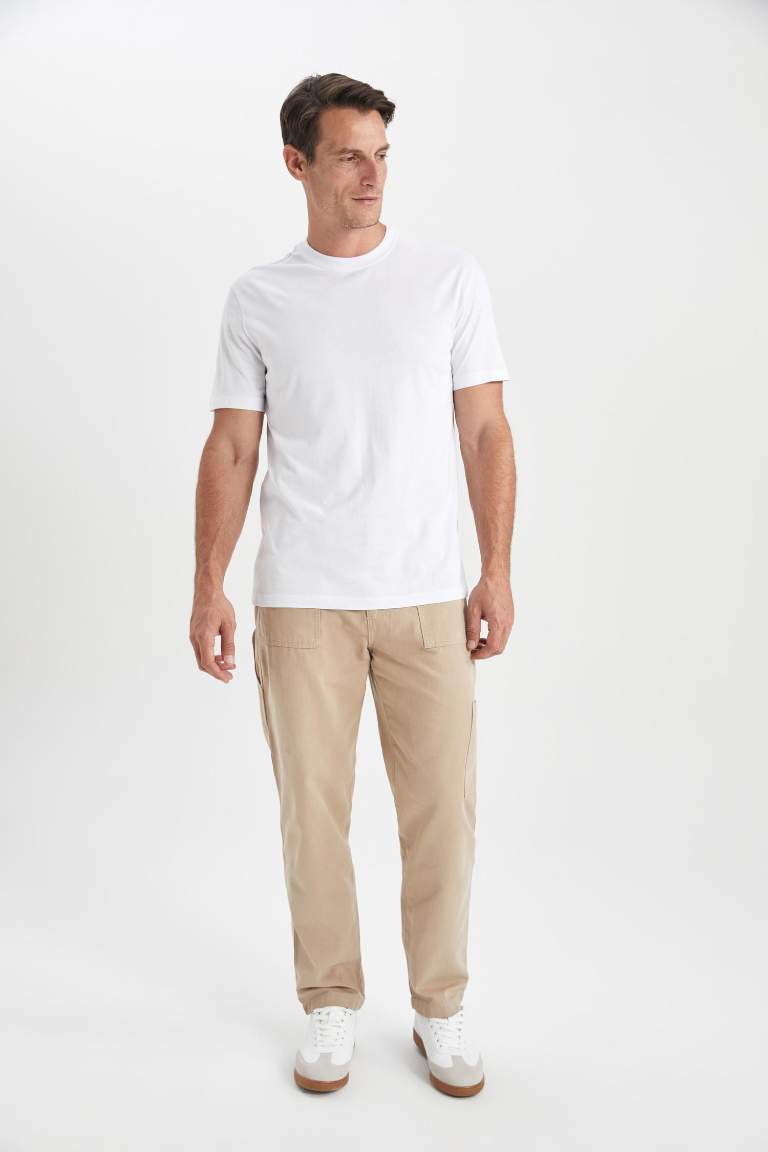 Pantolon Straight Fit Normal Kalıp Normal Bel Boru Paça Basic Düz Cepli