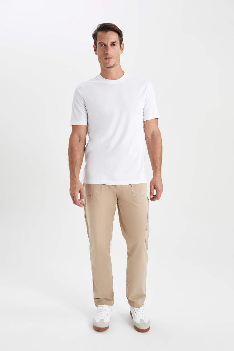 Pantolon Straight Fit Normal Kalıp Normal Bel Boru Paça Basic Düz Cepli