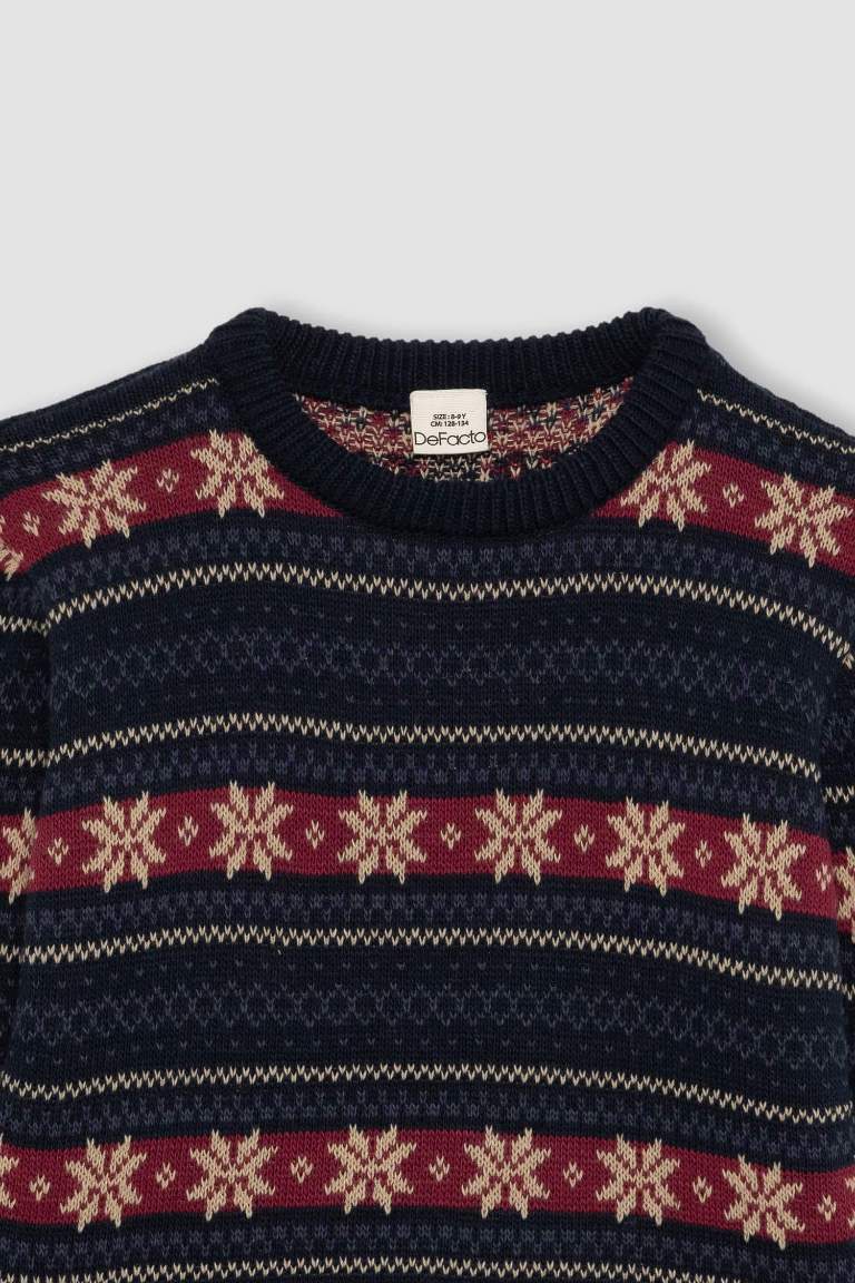 Boy New Year Themed Crew Neck Pullover