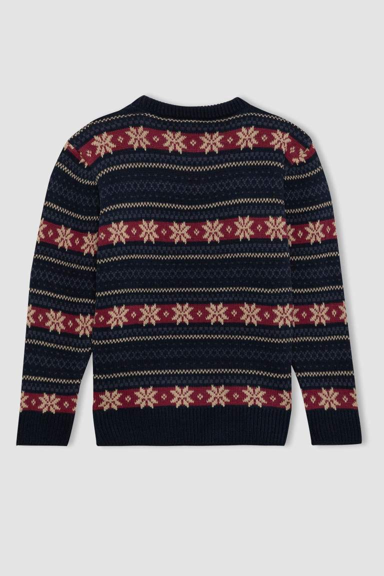 Boy New Year Themed Crew Neck Pullover