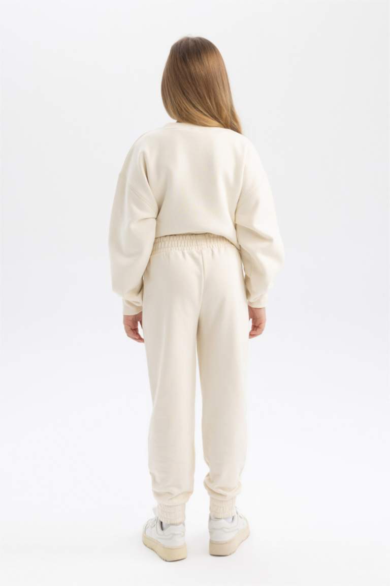 Sweatpants Pour Fille DeFacto - Coupe Droite - 68% Coton, 32% Polyester - Lavable En Machine - Confortable Pour L'école, Le Sport, Les Loisirs