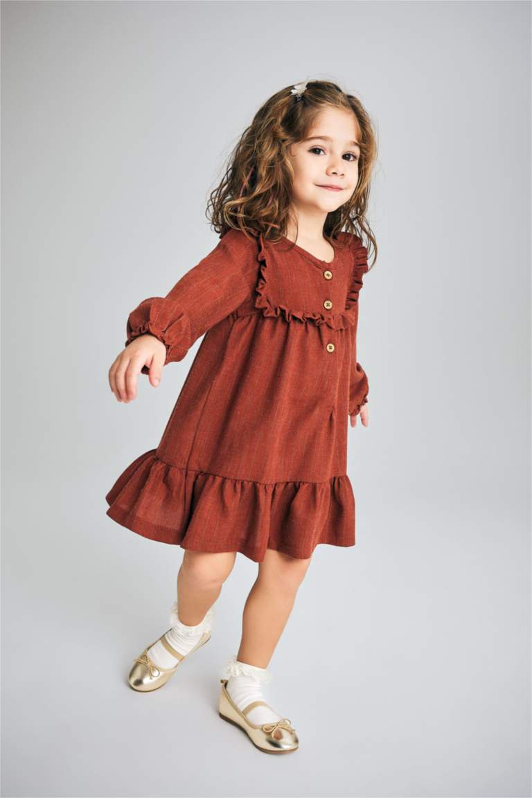 فستان بناتي قصة عادية كم طويل