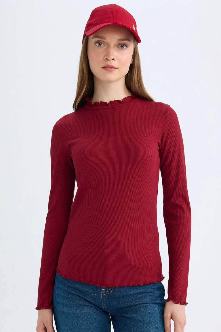 Half Turtleneck Basic T-Shirt Tunic