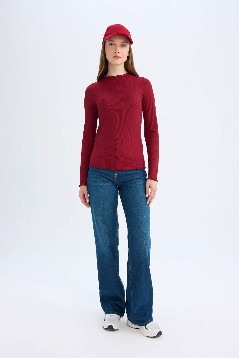 Half Turtleneck Basic T-Shirt Tunic