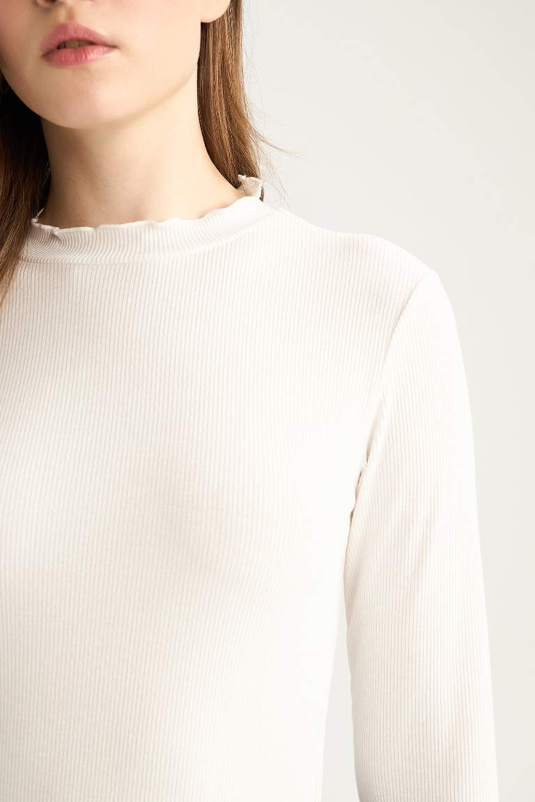 Half Turtleneck Ribbed Camisole T-Shirt Tunic