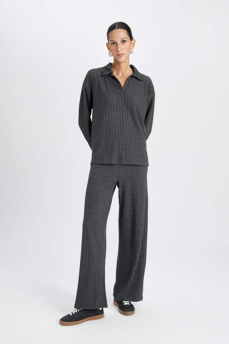 Normal Waist Corduroy Sweatpants