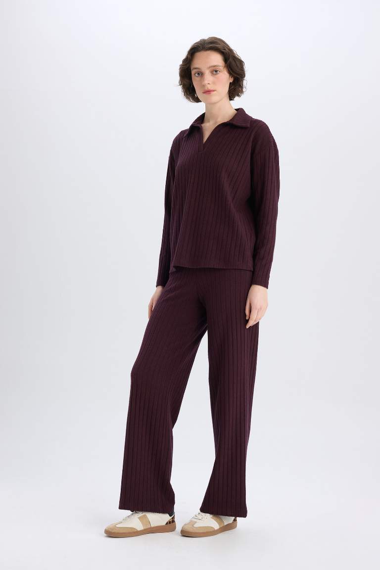 Normal Waist Corduroy Camisole Fabric Basic Wide Leg Sweatpants