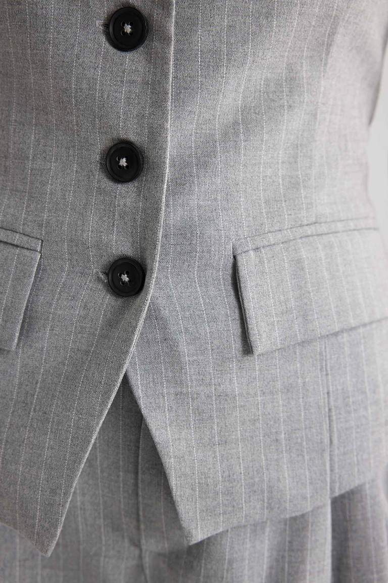 Straplez Blazer Yelek Bluz