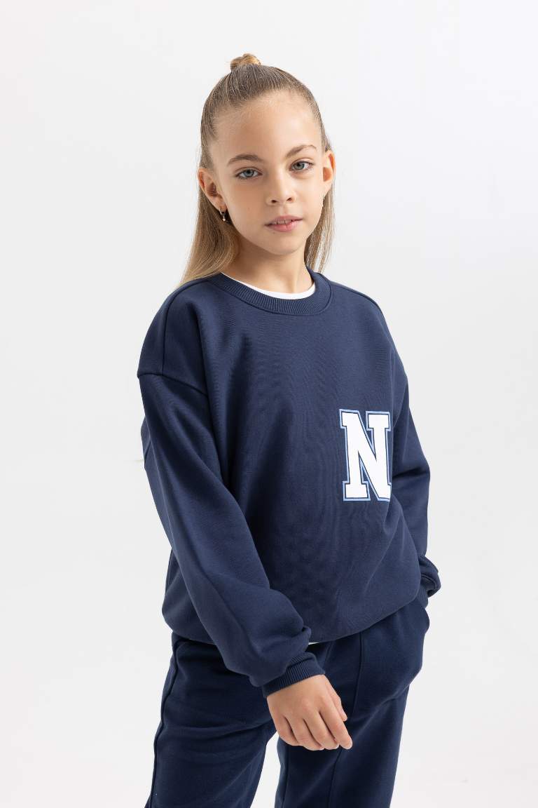 Girl Crew Neck Thick Sweatshirt