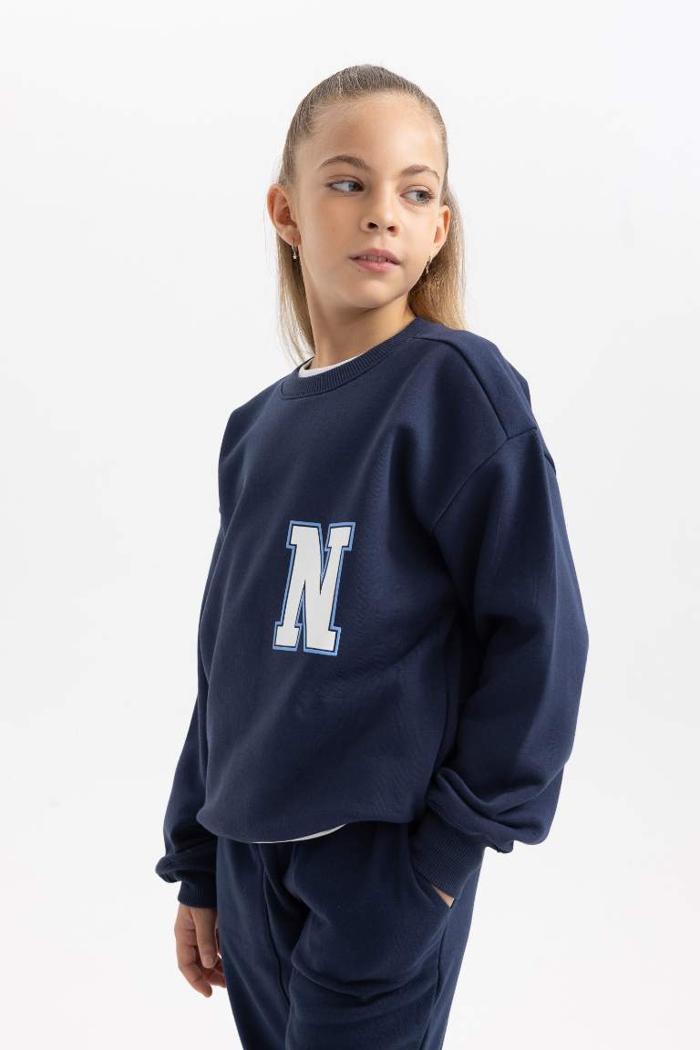 Girl Crew Neck Thick Sweatshirt