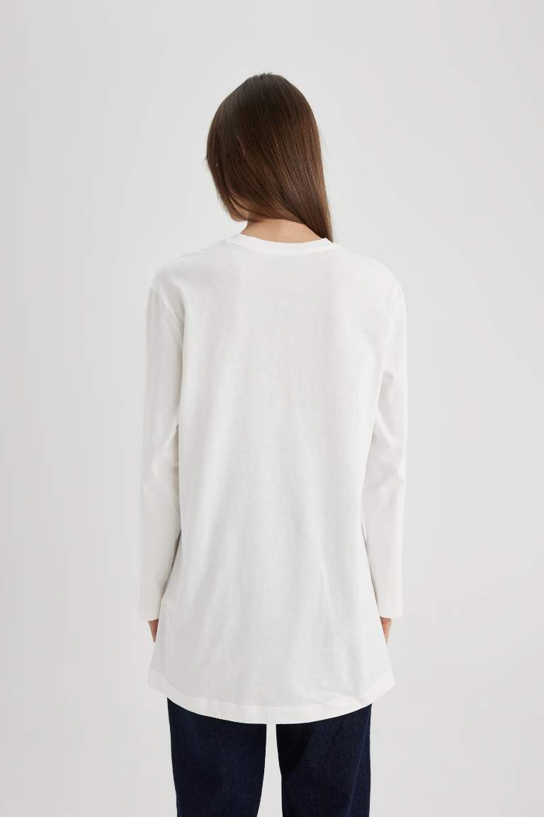 Regular Fit Crew Neck Long Sleeve Tunic