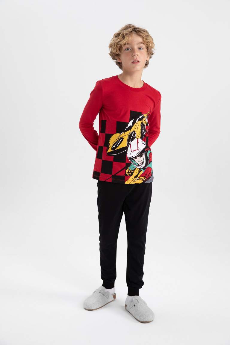 Red BOYS & TEENS 2 piece Regular Fit Knitted Pyjamas 2926512 | DeFacto