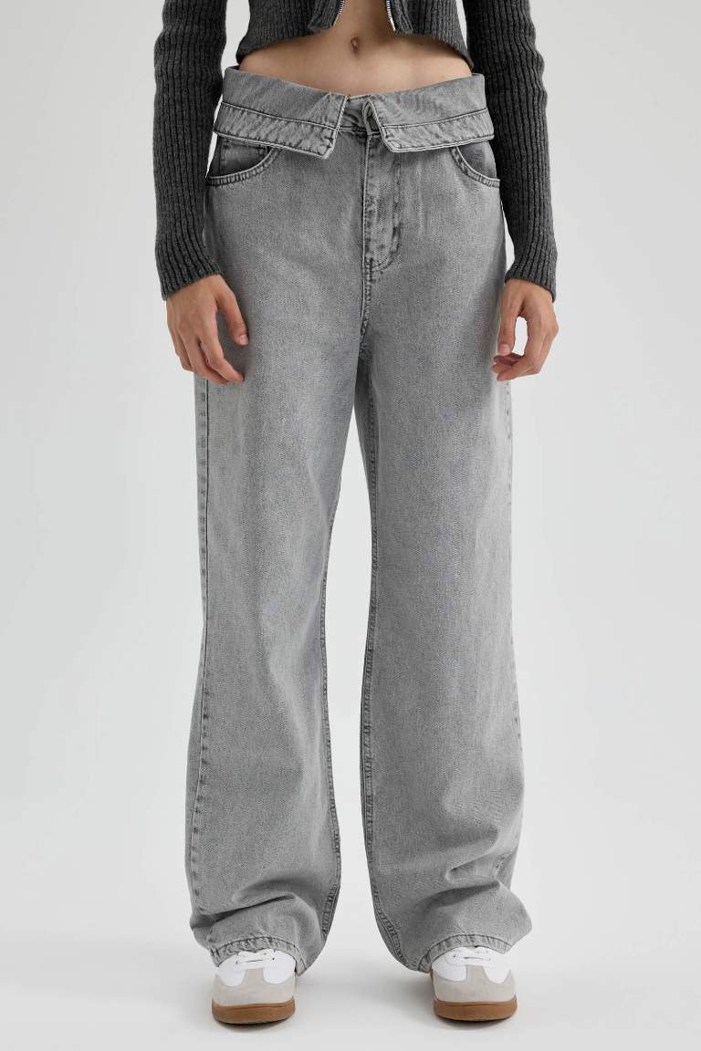 90's Wide Leg Yüksek Bel Geniş Paça Uzun Jean Pantolon