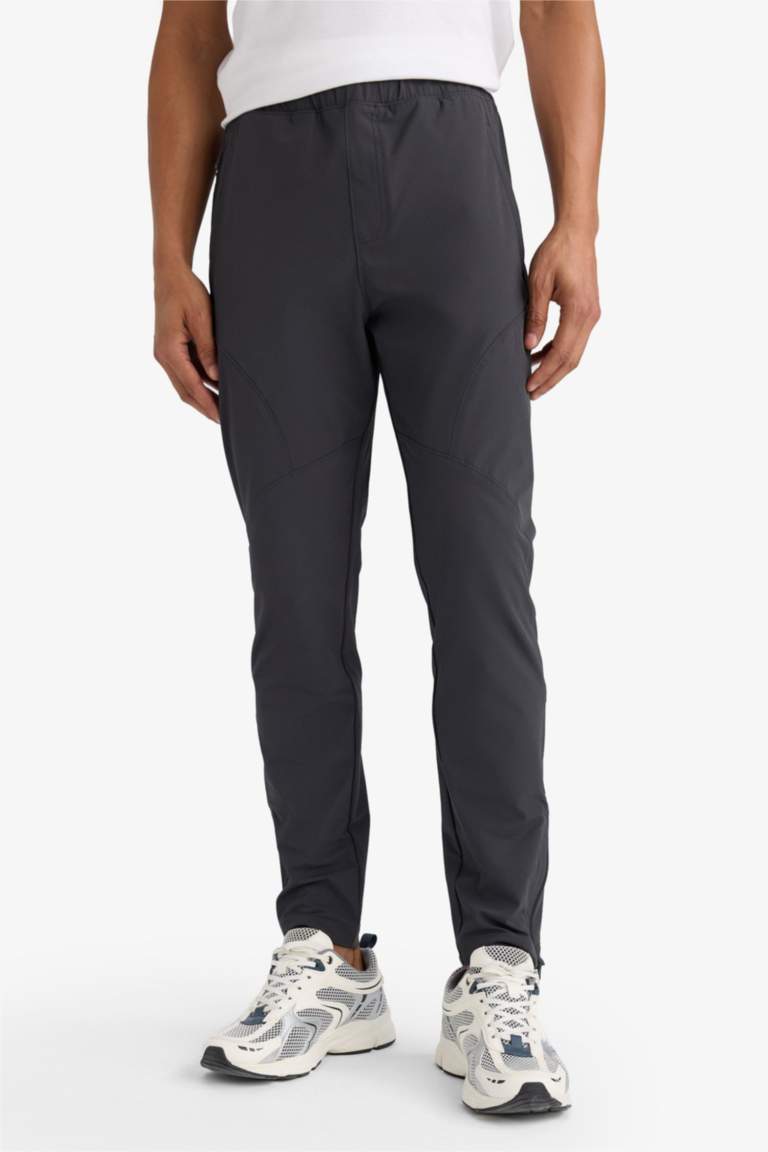 DeFactoFit Slim Fit Dar Kesim Çift Cepli Fermuarlı Paça Dokuma Jogger