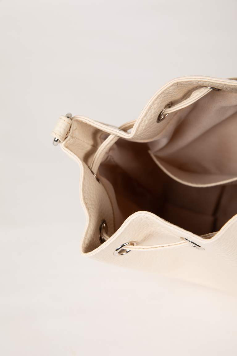 Woman Faux Leather Baguette Bag