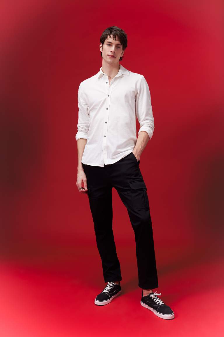 Regular Fit Combed Cotton Long Sleeve Shirt