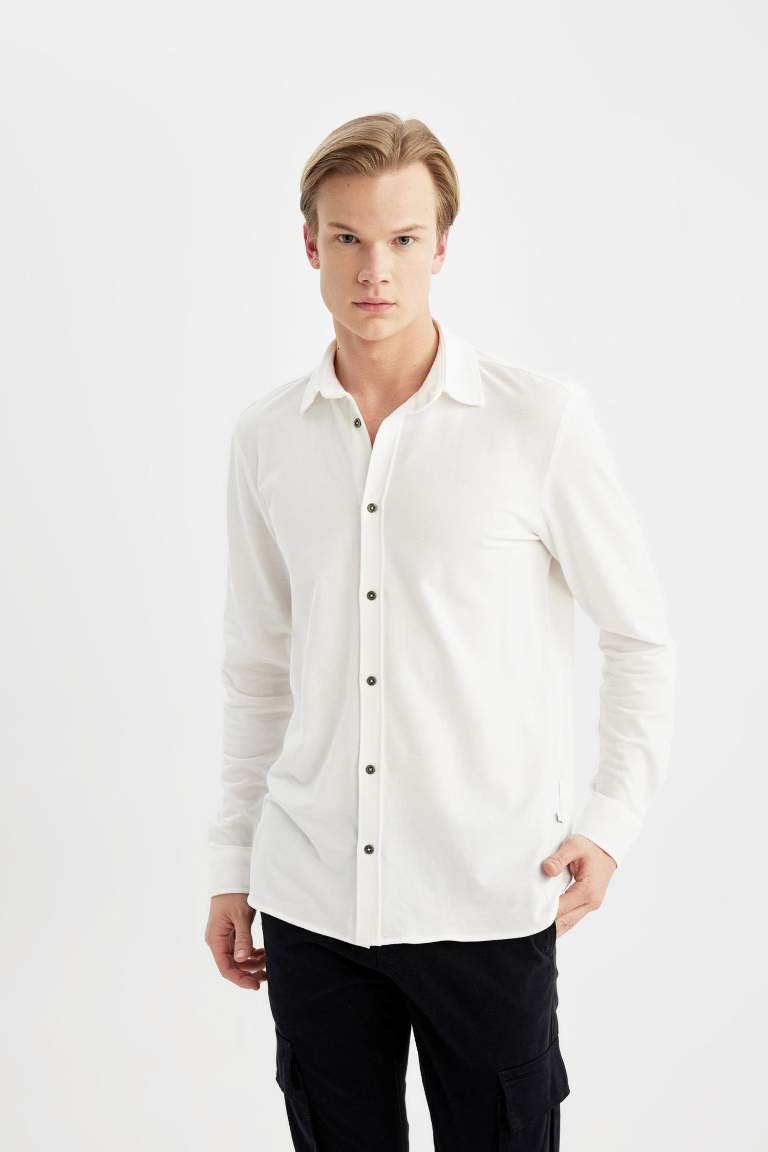 Regular Fit Combed Cotton Long Sleeve Shirt