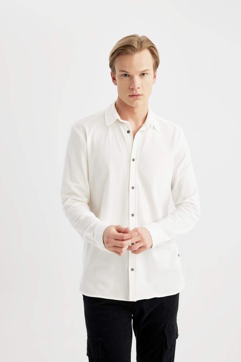 Regular Fit Combed Cotton Long Sleeve Shirt