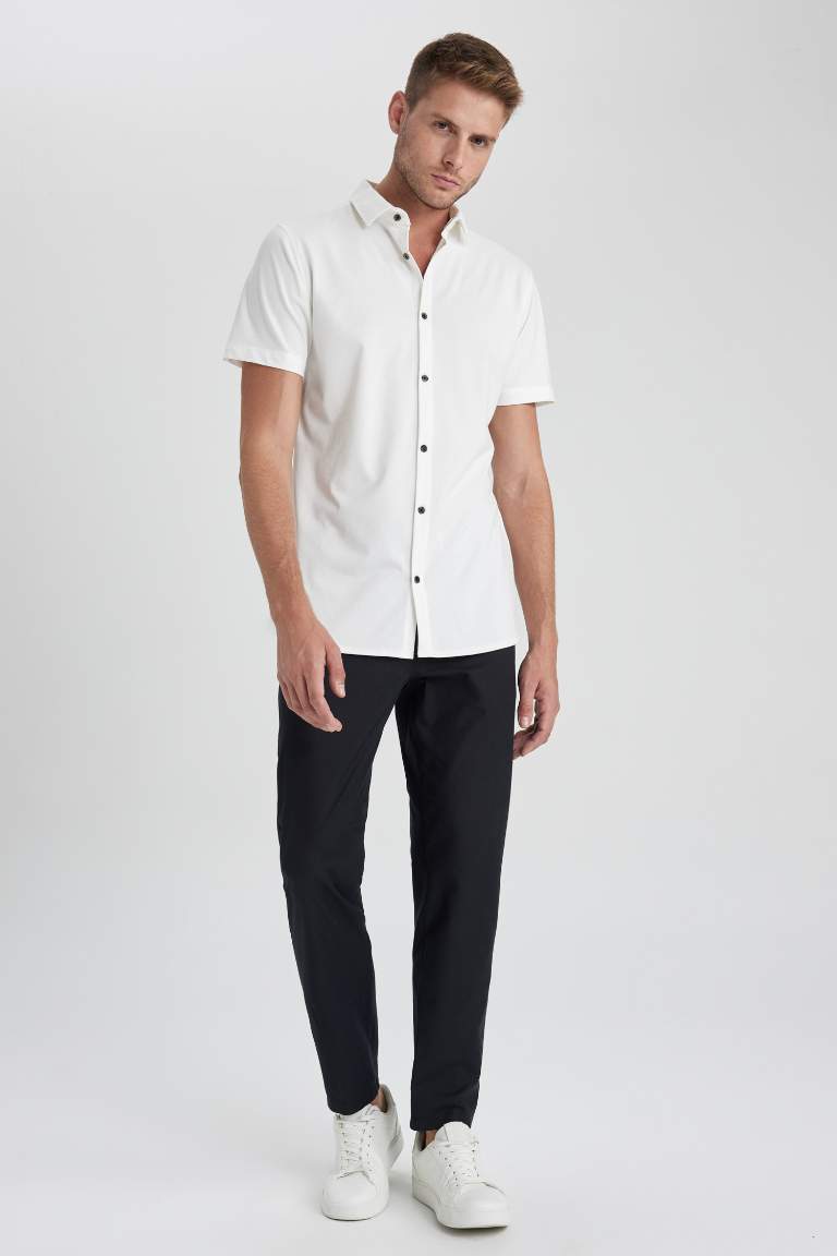 White Man Slim Fit Short Sleeve Shirt 2910053 | DeFacto