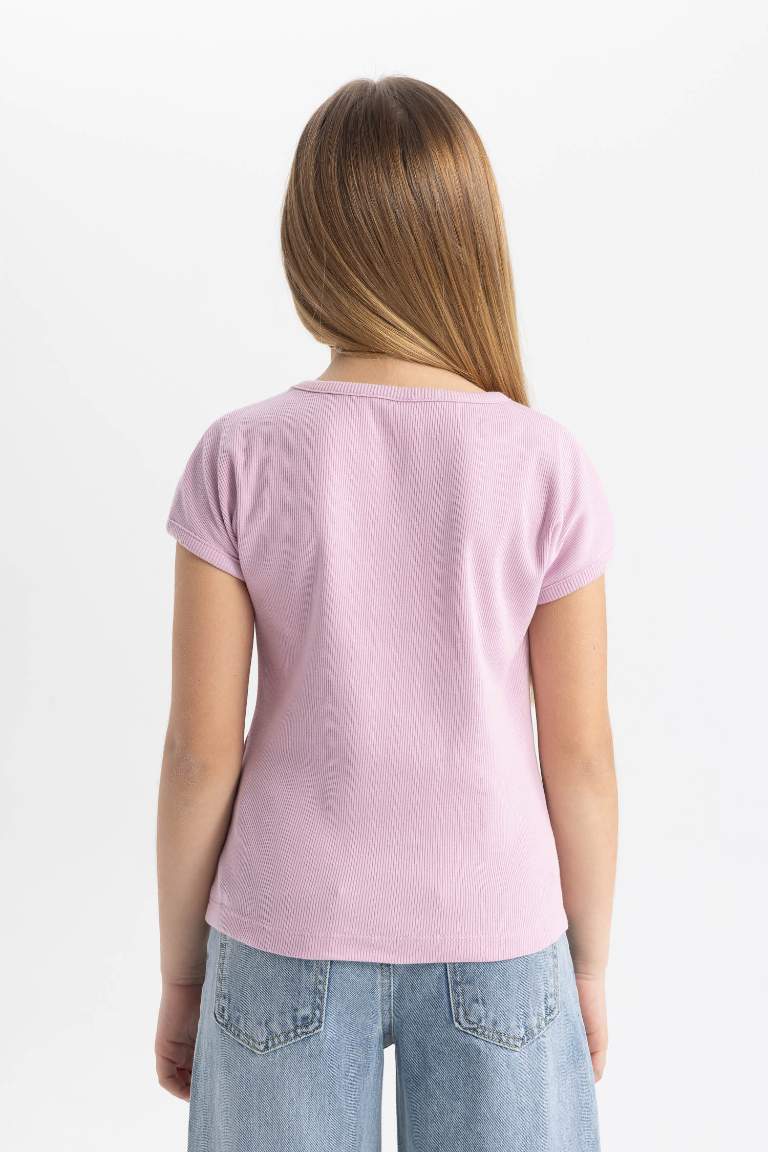 Girl Slim Fit Crew Neck Basic Ribbed Camisole T-Shirt