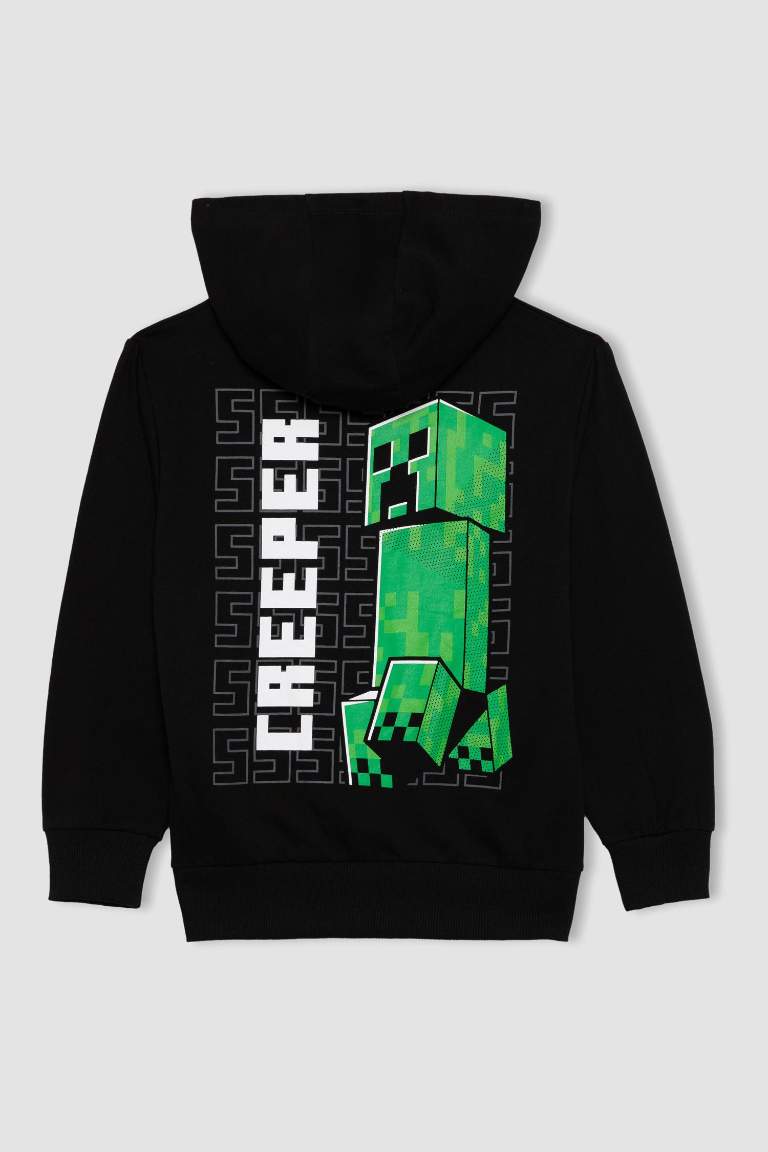 Erkek Çocuk Minecraft Kapüşonlu Sweatshirt