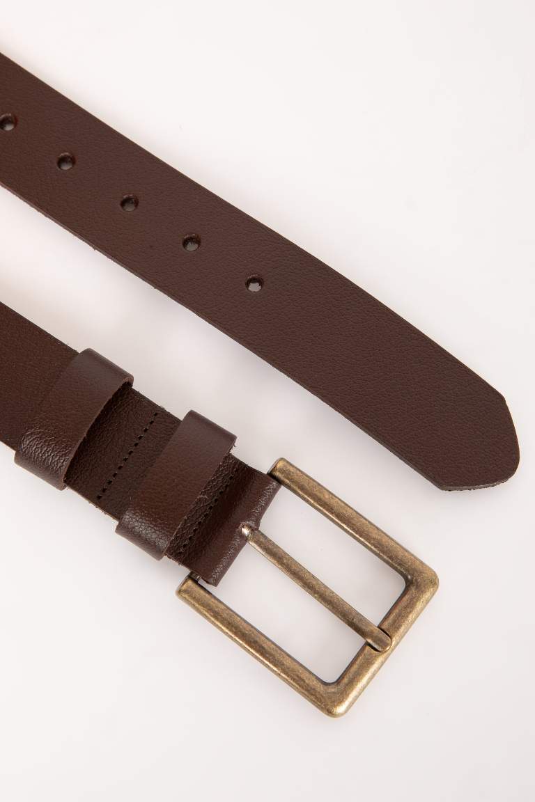 Man Rectangle Clasp Leather