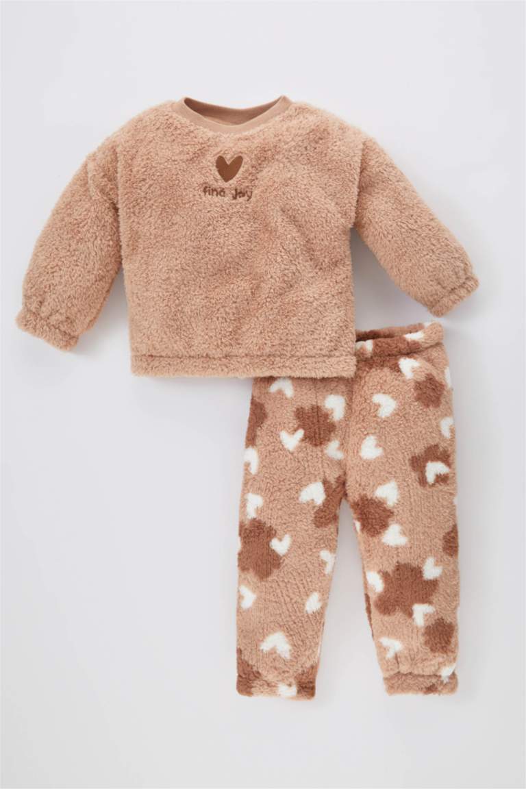 سيت بناتي قطيفة سويت شيرت وسويت بانتس - قطعتين