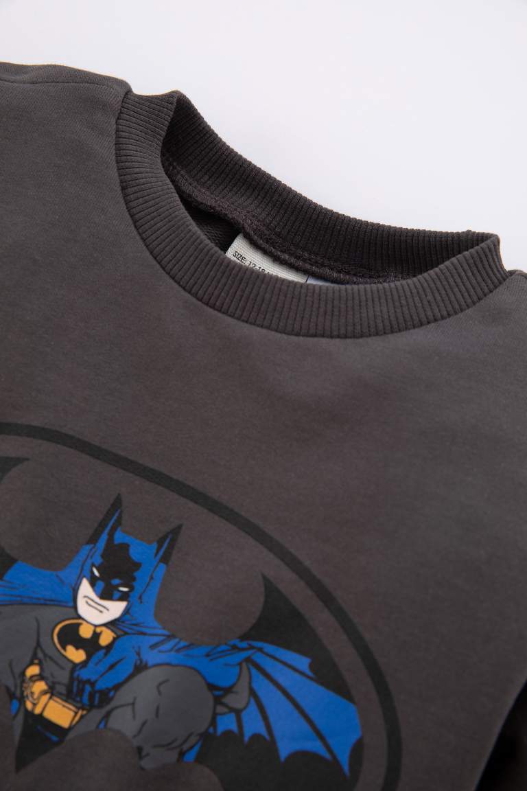 Erkek Bebek Batman Bisiklet Yaka Uzun Kollu Tişört