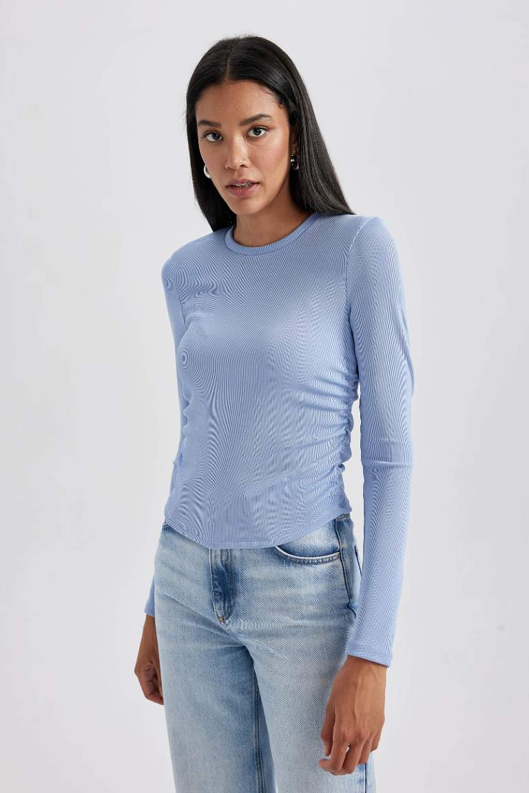 Slim Fit Crew Neck Camisole Long Sleeve T-Shirt